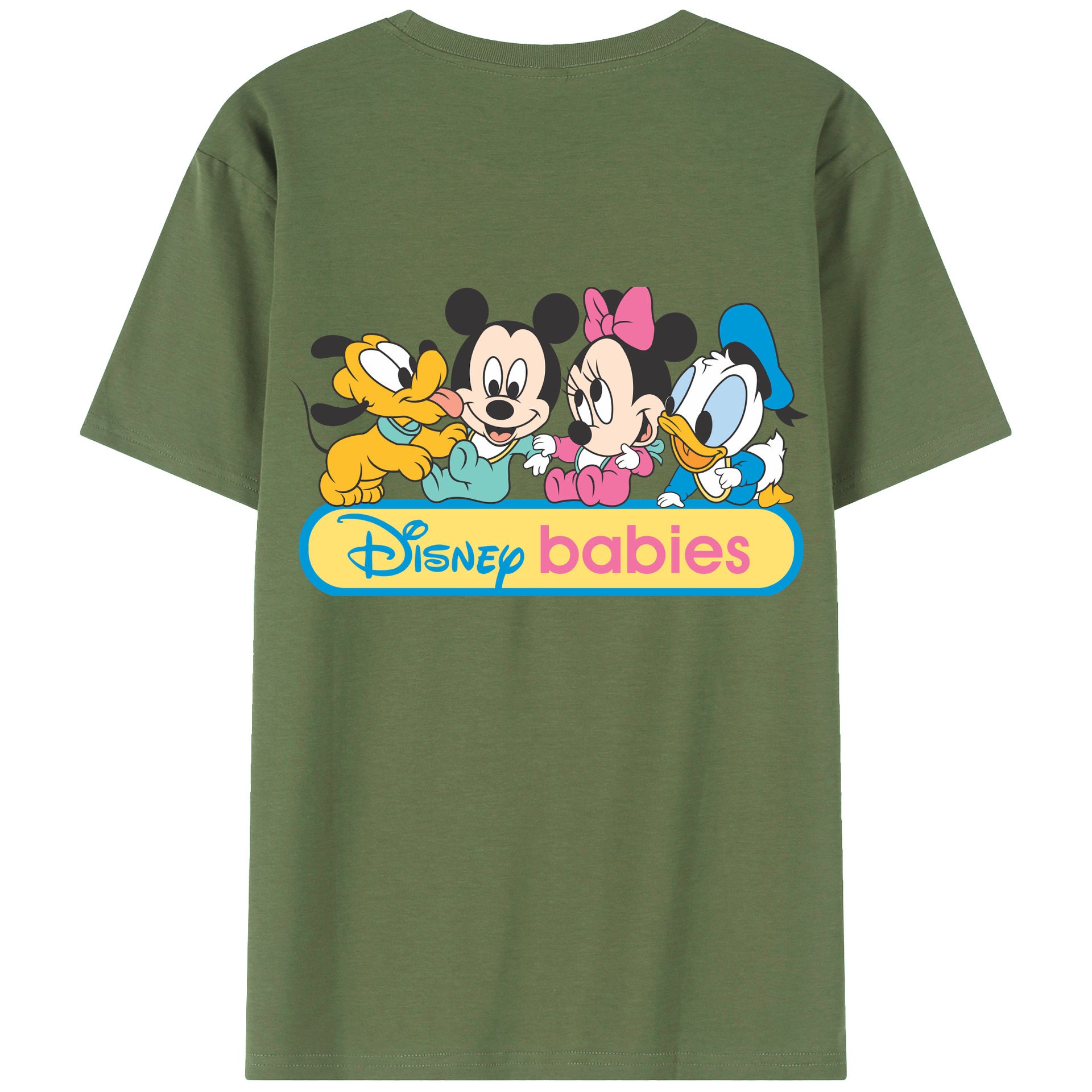 ミッキーマウス Mickey Mouse 綿100％ メンズ半袖Tシャツ（バックプリント） 通気性